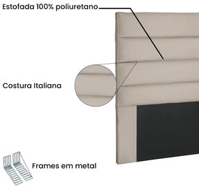 Cabeceira Cama Box Casal Queen 160cm La Italiana Veludo Bege - Sheep Estofados - Bege