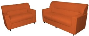 Conjunto Sofás Talismã 2 E 3 Lugares Orthovida (Laranja, Liso)