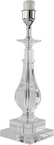Base De Abajur Cristal Metal Cromado Castical