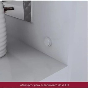Penteadeira Camarin Led Com Espelho 1 Porta 4 Gavetas