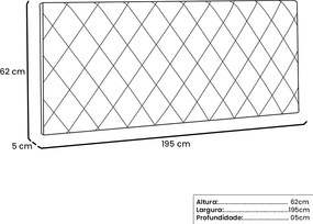 Painel Dubai Para Cama Box King 195 cm Corino S04 - D'Rossi - Bege