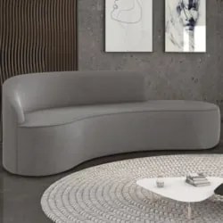Sofá 4 Lugares Para Sala 220cm Orgânico Wendi Suede Grafite I01  - Mpo