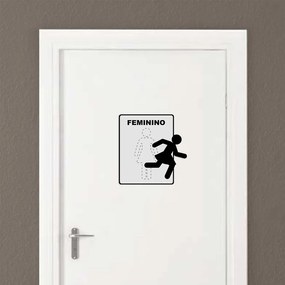 Placa de Metal Sinalização Toilette Feminino