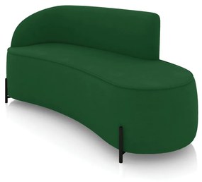 Sofá 3 Lugares Orgânico 180cm Pé Ferro Preto Morgan Suede D03 - D'Rossi - Verde