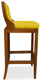 Banqueta Decorativa Josi Veludo Amarelo