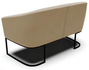 Sofá 2 Lugares Namoradeira Industrial Preto Stella Suede Marrom Rato D03 - D'Rossi
