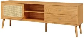 Rack Tela 180cm com Porta de Correr e 2 Gavetas Carvalho Rosé Dalla Costa