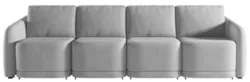 Sofá Cama Casal para Sala 356cm Polska Z08 Veludo Cinza - Mpozenato