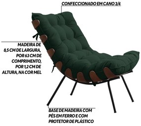 Kit 2 Poltronas Decorativas Sala de Estar Abel Base de Madeira Preto Suede Verde G41 - Gran Belo