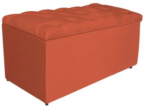 Calçadeira Estofada Liverpool 90 cm Solteiro Suede Terracota - ADJ Decor