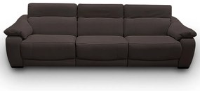 Sofá Elétrico Sala de Estar Reclinável Concepción U076 308cm Modulado Botão Elétrico Couro Marrom G49 - Idea Relax By Natuzzi Group