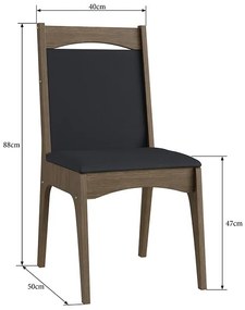 Conjunto 2 Cadeiras Mdf Estofada Travessa Tecido Corino 917 - Ameixa Negra
