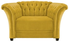 Poltrona Decorativa Chesterfield Sofia Suede Amarelo - ADJ Decor