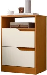 Mesa de Cabeceira com Gavetas Kit 2 Sole Flex Cinamomo/Off - Albatroz