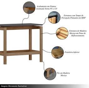Mesa Lateral Dieter Tampo MDF Freijó/Cinza G74 - Gran Belo