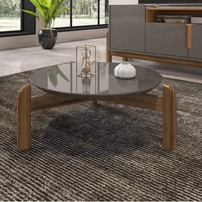 Mesa De Centro Lizz Cinza Perola/Cedro - Casa D Móveis