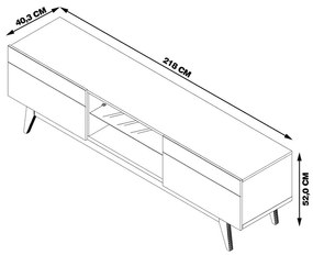 Rack Bancada 2 Gavetas 218cm Amy Branco Acetinado G29 - Gran Belo