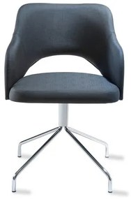 Poltrona Arty Assento Estofado Dunas Preto Base Fixa Tubular Cromada - 55899 Sun House