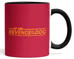 Caneca Cat Wars The Revenge of the Dog Vermelha com Alça Preta