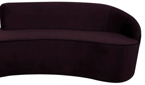 Sofá 3 Lugares Eros D07 Curvo 210cm Braço Direito Veludo Roxo - D'Rossi
