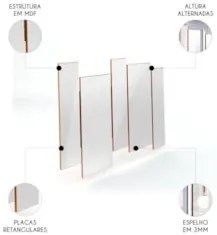 Espelho Decorativo Para Sala de Jantar 136m Vinci Ypê N02   - Mpozenat