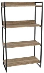 Estante Livreiro Prisma Estilo Industrial 80cm 4 Prateleiras C08 Carva