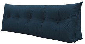 Almofada para Cabeceira Mel 1,60 m Queen Travesseiro Apoio para Encosto Macia Formato Triângulo Suede Azul Marinho