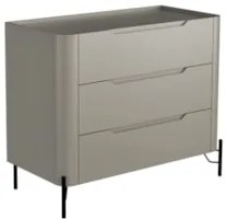 Cômoda Quarto 97cm Solteiro 3 Gavetas Becca Grigio/Preto I06 - Mpozena