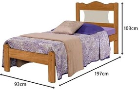 Cama De Solteiro Munique Nature/Off White - Gabrielli Móveis