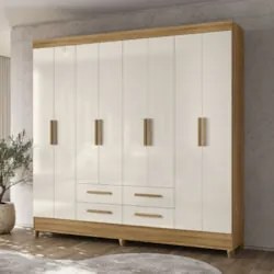 Guarda Roupa Casal 204cm 8 Portas Vitta Freijó/Off Z17       - Mpozena