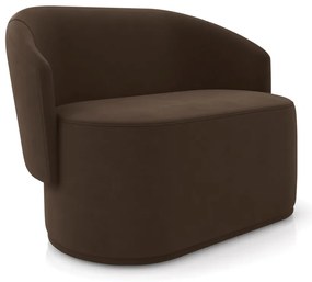 Sofá 2 Lugares Namoradeira Orgânica para Sala Malu Suede M11 - D'Rossi - Marrom