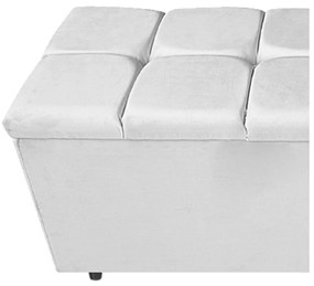Calçadeira Estofada Manchester 90 cm Solteiro Suede Branco - ADJ Decor