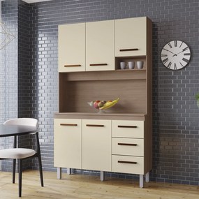 Kit Zínia 5 Portas 3 Gavetas Cozinha MB1 120cm