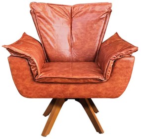 Poltrona Sala de Estar Giratória MM30 Opalla Corano D03 - D'Rossi - Nozes