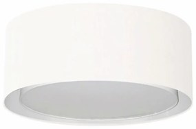 Plafon Duplo Cilíndrico Md-3036 Cúpula em Tecido 50x25cm Branco - Bivolt