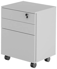 Escritório Completo com Mesa Angular Armário Alto Balcão e Gaveteiro Moon MDP Branco G69 - Gran Belo