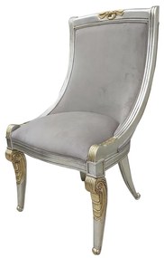 Cadeira Napoleão Entalhada Madeira Maciça Design de Luxo Peça Artesanal
