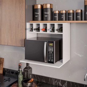 Suporte Suspenso Canea com nicho MDP/BP para Micro-ondas Branco G96 - Gran Belo