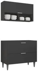 Armário de Cozinha CP01 Para Pia 100cm Pérola Z34 Preto - Mpozenat