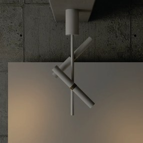 Plafon Igual Haste Ø24X60Cm 4Xmr11 Por Waldir Junior - Usina 51101/4 (BT - Branco Texturizado)