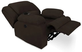 Poltrona Decorativa Magnum Reclinável Elétrica com Massagem Suede Marrom