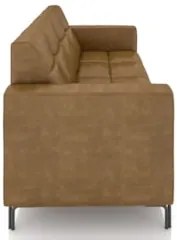 Sofá 2 Lugares 160cm Pés Metálicos Sallin Sintético Camel Z08 - Mpozen