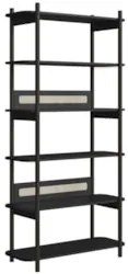 Estante Industrial 6 Prateleiras Pés Madeira Arlo A10 Nero/Preto - Mpo