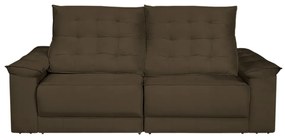 Sofá Retrátil e Reclinável Living Maittê 2,50m Veludo Marrom