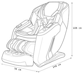 Poltrona Elétrica 3D Stark com Massagem Aquecimento Bivolt Reclinação Gravidade Zero Controle LCD Touch PU Bege G94 - Gran Belo
