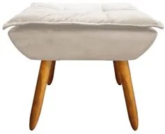 Puff Decorativo Sala de Estar Pés Palito Opla Suede Bege - Ibiza