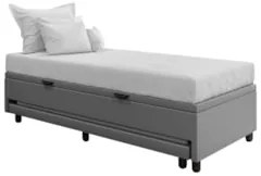 Bicama Box Baú Solteirão 96x203cm Samy S05 Sintético Cinza - Mpozenato