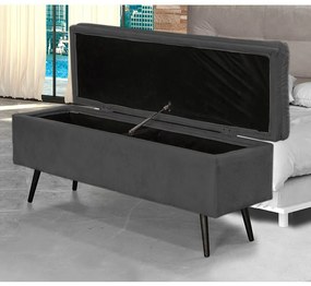 Calçadeira Baú Casal Conforto Suede Cinza - Sheep Estofados - Cinza