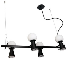 Pendente Dirham 78X32,4X18,6Cm 4Xg9 + 4Xmr16 Alumínio E Globo Ø10Cm |... (OL-F - Verde Oliva Fosco, AMBAR)