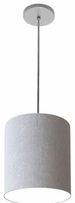 Lustre Luminária Pendente Vivare Free Lux PE-4102CZ Cúpula em Tecido 13x30cm